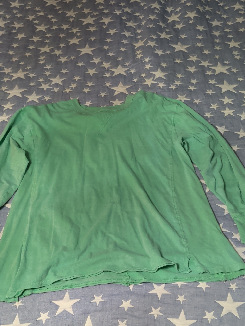 Aerie Oversized Green T-shirt Small Stonewashed Split Hem